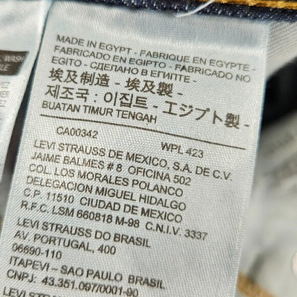 Sold Levis 511 Jeans Mens 32x34 Dark Blue Denim Slim Fit Straight Leg - Picture 4 of 16